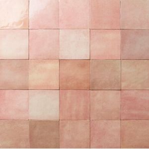 Wandtegel handvorm Rose Mallow 13x13 roze random glans