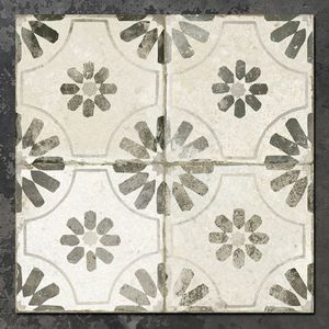 Vloertegel / wandtegel FS Blume black zwart 45x45cm 4 in 1