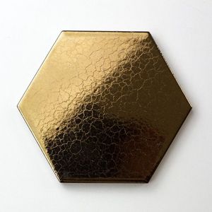 Wandtegel Scale Hexagon - honingraad - 6-hoekig goud 12,4x10,7 craquelé