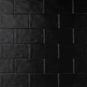 Wandtegel cottage 7,5x15 mat zwart handvormlook met rechte kanten