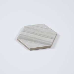 Vloertegel / wandtegel hexagon Lithos marmer grijs mat 11.6x10.1 - Beperkt beschikbaar