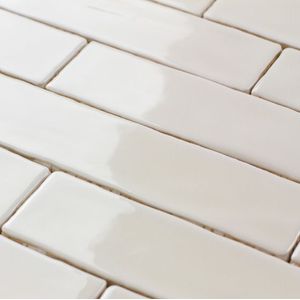 Wandtegel handvorm 5x25 vanilla creme