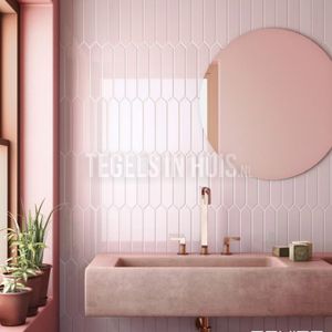 Wandtegel arrow blush pink roze 5x25 - wandtegel - tegeloutlet tegels in huis