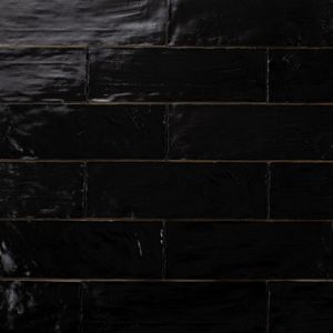 Wandtegel 6,5x20 zwart handvormlook black