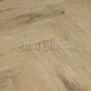 Keramisch houtlook tegel visgraat V 15x60 cm gerectificeerd licht bruin eiken