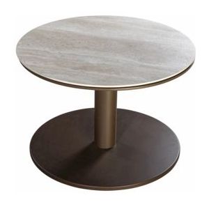 Bijzettafel Yoi Millor Bronze Travertin Ø60 x 45 cm