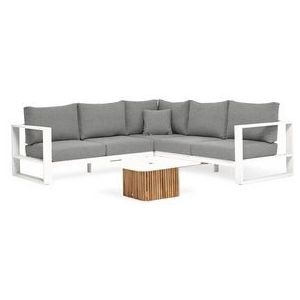 Loungeset Suns Savona Hoekopstelling Open Matt White / Light Anthracite (4-delig)