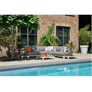 Loungeset Suns Evora Hoekopstelling 2x2 Seater Matt White / Light Anthracite (6-delig)