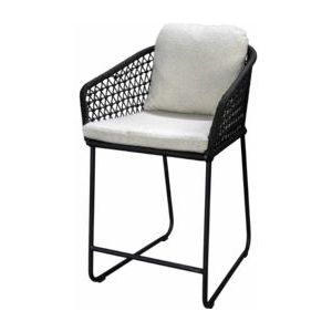 Yoi - Bara - Barstoel - Zwart - Aluminium - Wool White Kussen