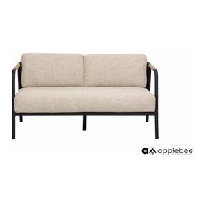 Loungebank Applebee Elle Lounge Rope & Belt Weaving Sofa 136 Aluminium Black Natural Oak