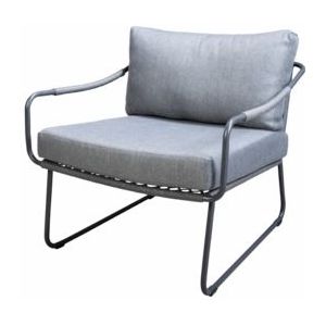 Yoi - Moledo lounge chair aluminium dark grey/rope dark grey/mixed...