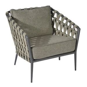 Loungestoel Borek Tavira Lage Fauteuil Slate + Zit- & Rugkussen Dolomite