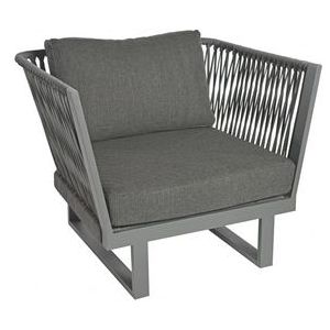 Loungestoel Borek Altea Lage Fauteuil Donkergrijs + Zit- & Rugkussen Charcoal