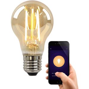 Olucia Smart LED lamp E27 Yona, amber, A60, 5W, dim to warm