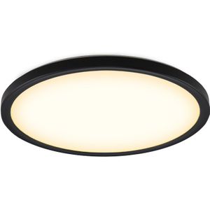 Zwarte plafonnière Shona, rond, 3-staps dimbaar, 22w, 3000K LED