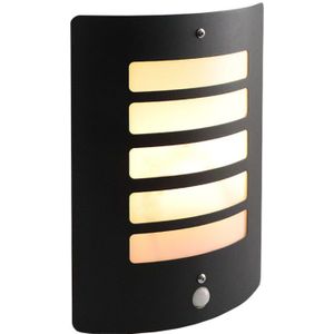 Moderne buiten wandlamp met bewegingssensor Manuel, zwart, aluminium, IP44