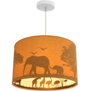 Olucia Safari - Kinderkamer hanglamp - Oranje - E27