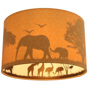 Oranje dieren kinderkamer plafondlamp Safari, Binnenzijde doorschijnend