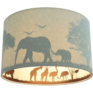 Olucia Safari - Kinderkamer Plafondlamp - Groen - E27