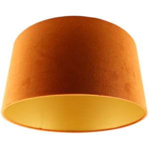 Oranje en gouden velours lampenkap Melanie, 50 cm