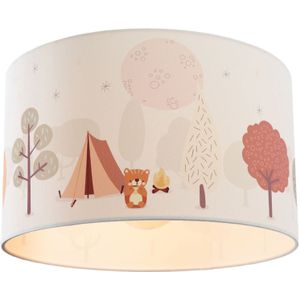 Olucia Forest Life - Kinderkamer plafondlamp - Bruin/Wit - E27
