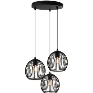 Olucia Wiro - Hanglamp - Zwart - E27