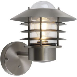 Rvs buiten wandlamp met schemersensor zilver, Felice, IP44