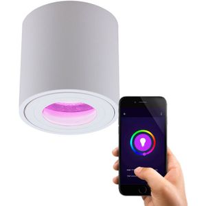 Moderne smart plafondlamp wit, Alion, IP44, 4,5W, RGBW