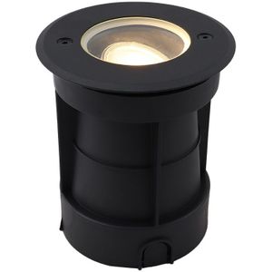 Aluminium grondspot zwart, Catamarca, IP65, kantelbare lichtstraal