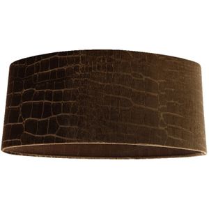 50 cm ovale velours bruine lampenkap croco stof, Emilius