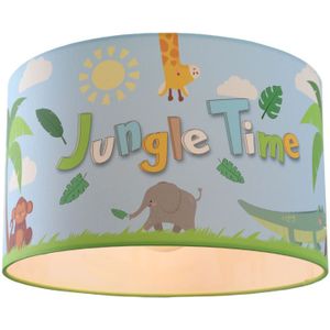 Stoffen kinderkamer plafondlamp blauw, Jungle Time