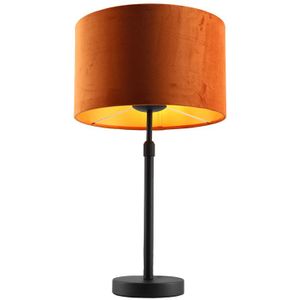 Olucia Kristianne - Moderne Tafellamp - Metaal/Stof - Goud;Oranje