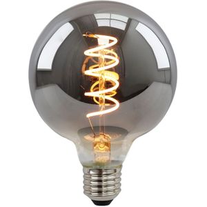 Dimbare Olucia E27 LED lamp, Tuelo, G95, 4W, rookglas, 2200k