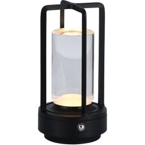Moderne oplaadbare tafellamp zwart, Elian, 3W, warm tot koud wit verstelbare LED, met schakelaar