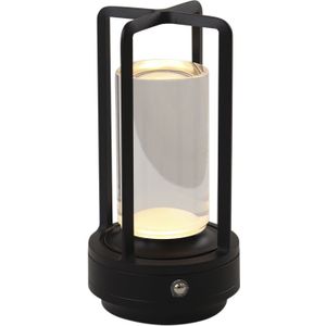Moderne oplaadbare tafellamp zwart, Elian, 3W, warm tot koud wit verstelbare LED, met schakelaar