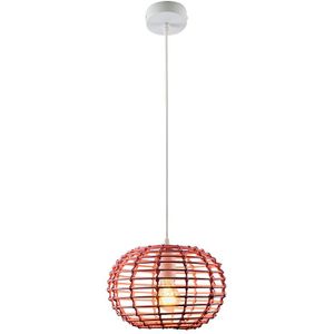 Rotan hanglamp roze, Roza