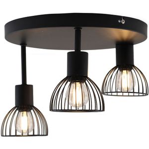 Olucia Bram - Plafondlamp - Zwart - E14