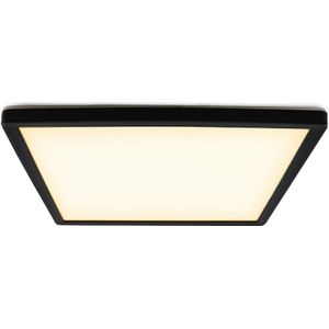 Zwarte plafonnière Shona, vierkant, 3-staps dimbaar, 22w, 3000K LED