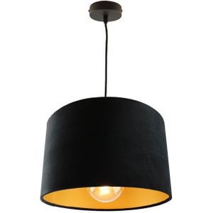 Hanglamp Urvin, zwart met goud velours, 30 cm