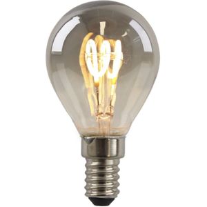 Dimbare Olucia E14 LED filament lamp Tuelo, grijs, P45, 4W, 2200K
