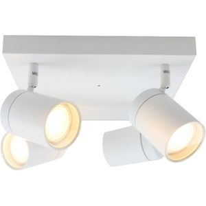 Witte plafondspot Ciara, aluminium, modern, IP44, 4L