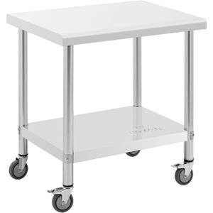 RVS tafel met wielen - PREMIUM - 60 x 80 cm - 135 kg - Royal Catering