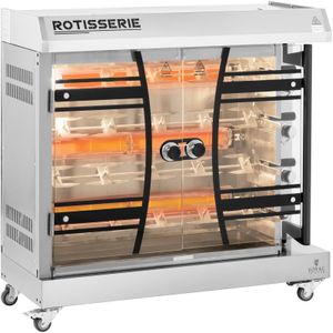 Royal Catering - Gas kippenspit - 4 spiesen voor 24 kippen - verlichting en wielen