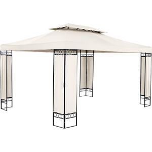 Uniprodo - UNI_PERGOLA - Paviljoen - Creme - Staal - UV- en Waterbestendig