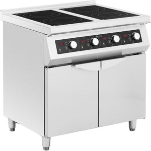 Royal Catering - Inductiekookplaat - 17000 W - 4 kookoppervlakken - 60 - 240 °C - Opbergruimte