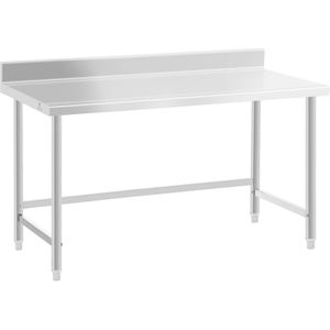 Royal Catering - RVS werktafel - ECO - 150 x 70 cm - 93 kg - achterwand