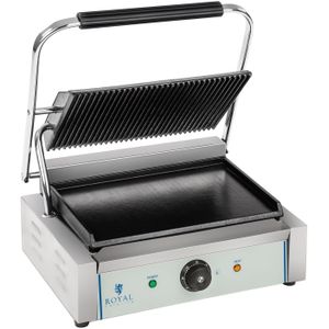 Royal Catering Contactgrill - geribbelde bovenste bakplaat - 2200 W