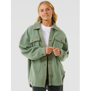 High Tide - Fleece Shacket - Blauw - Katoen-Polyester