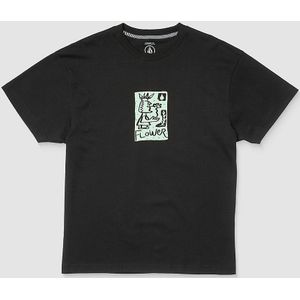 Volcom - Flowarch - T-shirt - Mintgroen/Zwart - Jersey, Ronde Hals, Motiefprint