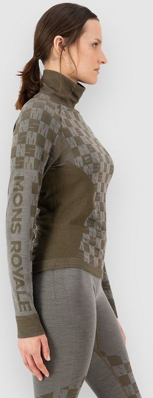 Mons Royale - Ascender - Merino Seamless Mock Longsleeve - Dames